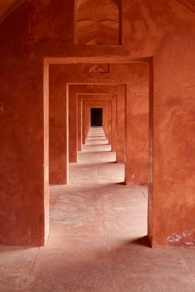 Walkway outside of Taj Mahal - Agra, India